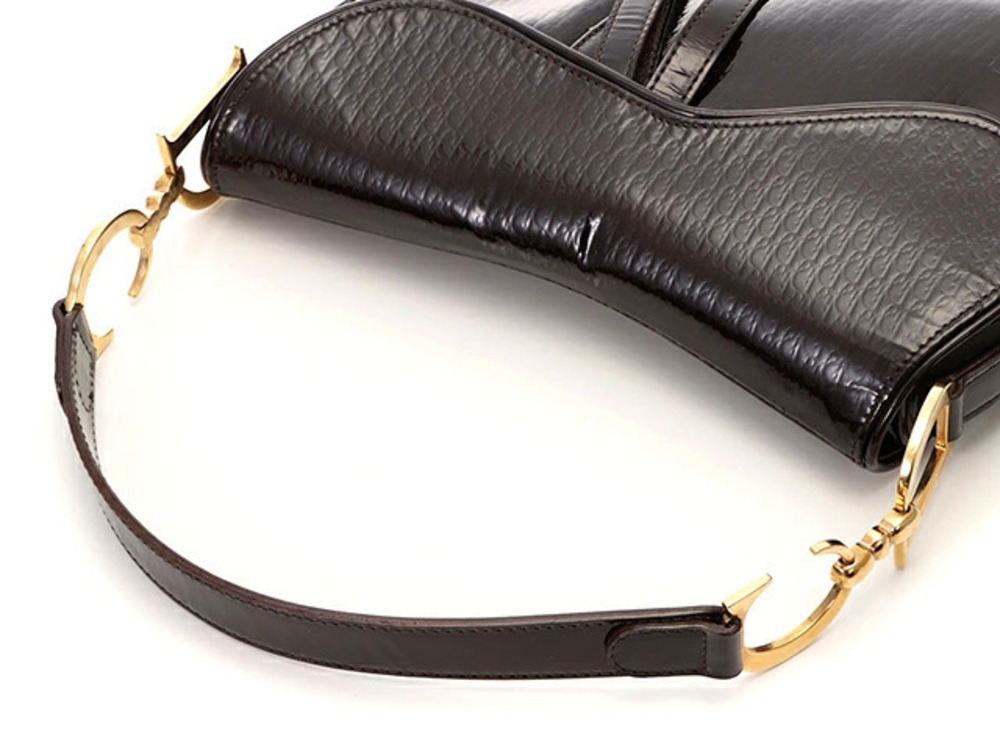 Christian Dior Trotter Saddle Bag Enamel Brown - Picture 4 of 6